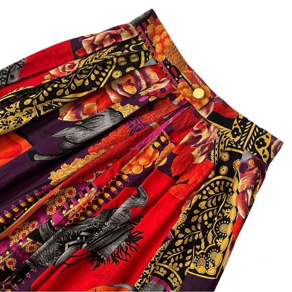 LAURÈL by ESCADA Vintage Vibrant Equestrian Maxi A-Line Skirt Size 2 - Picture 8 of 11